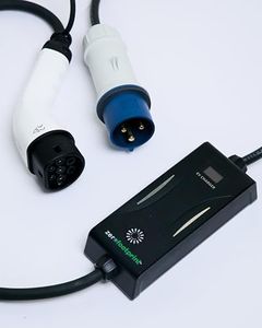 ZeroFootprint ZFP 7.2 kW Portable Type 2 EV Charger for Cars | Adjustable Current 8A, 10A, 13A, 16A, 32A, Single Phase | 0.9 inch Screen|IP65 Waterproof |5m Cable |Made in India | Upto 5-Year Warranty