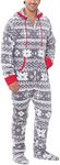 PajamaGram Fun Onesie Men - Christmas Onesie Men, Warm Fleece, Gray, LG