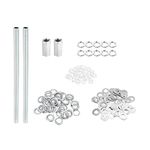 PATIKIL M10 Thread 7.87" Lamp Pipe Kit with Lock Nuts Washers, Fasteners Assortment Hardware for Chandelier Ceiling Light DIY, Zinc Plating