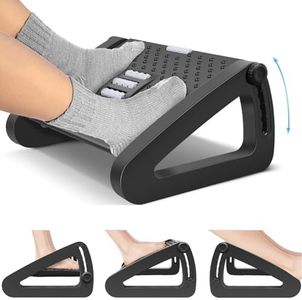 Under Desk Foot Rest ，Ergonomic 6-Height Adjustable Footrest For Desk，with Massage Rollers Portable Under Footrest，Desk Foot Stool for Home,Office