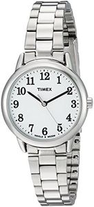 Timex Women's Easy Reader Watch, Silver-Tone/Silver-Tone/White/30mm, 30mm, Easy Reader Watch
