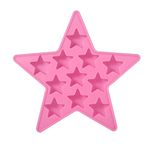 Five Star Shaped Cool Silicone Ice Cube Tray Freeze Mold Maker Tools for Club Bar Party Use for Making Homemade Cake, Candy, Chocolate, Gummy, Ice, Crayons, Jelly, and More(Pink)