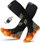 Dr.Warm Remote Control Heated Socks for Men Women, 7.4V 2600mAh Rechargeable Electric Socks, Thermal Socks Foot Warmer for Outdoor Riding Camping Hiking Skiing/M