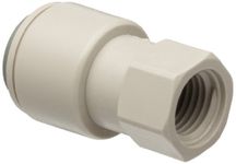 John Guest Acetal Copolymer Tube Fitting, Adaptor, 3/8" Tube OD x 1/4" Flared Female (Pack of 10)