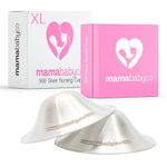 MamaBabyCo 999 Silver Nursing Cups - The Original Nipple Shields for Nursing Newborn - Breastfeeding Essentials - Protect and Soothe Sore Nipples - Nickel Free (XL)