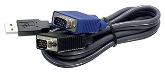 TRENDnet 2-in-1 USB VGA KVM Cable, 1.83m (6 Feet), VGA-SVGA HDB 15-Pin Male to Male, USB 1.1 Type A, Connect Computers with VGA And USB Ports, USB Keyboard-Mouse Cable & Monitor Cable, Black, TK-CU06