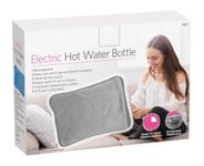 Rechargeable Electric Hot Water Bottle Bed Hand Body Warmer Massaging Heat Pad Cozy Pain Relief Fast Heating Auto-Shut Off Function Over-Heat Protection & No Refill Heat Pad 25cm x 17cm Grey