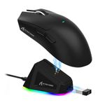 ATTACK SHARK X11 Lightweight Wireless Gaming Mouse with RGB Charging Dock,Tri-Mode-2.4G/USB-C Wired/BT,Up to 22K DPI,PAW3311 Optical Sensor,HUYU Switch, 5 programmable Buttons for PC/Mac(Black)