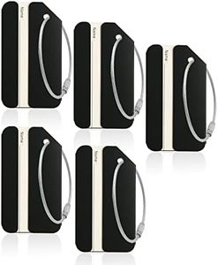 5Pack Black Aluminum Luggage Tag with Name ID Card Perfect to Quickly Spot Luggage Suitcase by Ovener