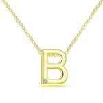 Philip Jones Gold Plated Initial Necklace Letter B Created with Zircondia® Crystals