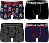 Akki Pack of 4 Men's Boxer Shorts Black and Neon, Subli Pack07 Coton Bio, M