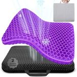 Gel Seat Cushions for Long Sitting, Double Thick Seat Cushion Breathable Honeycomb Design Absorbs Pressure Points, Gel Cushion for Office Chair, Home, Car, Wheelchair