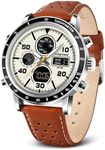 PINIDOUS Mens Watches for Men,Military Digital Analog Sports Watch,Outdoor Waterproof Quartz Wrist Watch for Men with Stopwatch Alarm Countdown Dual Dial Time,LED Back Light