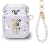 MANLENO Compatible with Airpods Case with Pearl Keychain Cute Cartoon Design Women Girls Soft Protective Case Cover Glitter Bling Airpods Case Replacement for Apple Airpods 2 1 (Minnie)