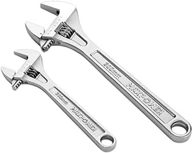 MAXPOWER 2PCS Heavy Duty Adjustable Wrench Set, Professional Shifter Movable Spanners with Extra Large Jaw Capacity, Drop Forged Cr-V Steel, Chrome Finish, Metric/SAE, Includes 8 Inch, 12 Inch