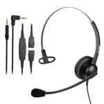 MAIRDI 2.5mm Headset with Microphone Noise Canceling for Panasonic Deskphone, Telephone Headset for Call Center Office, Phone Headset 2,5mm Jack for Polycom Cisco Vtech Undiden Cordless DECT