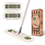 Eyliden Dust Mop, Microfiber Mops for Floor Cleaning, with Extendable Adjustable Handle and 2 Washable Mops Pads, Wet & Dry Floor Cleaning Mop for Hardwood, Tiles, Laminate, Vinyl (Army Green)