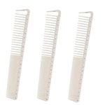 Zhouocea 3 Pcs Barber Comb Parting Combs for Braiding Hair, Hair Cutting Combs with Ruler Measurements Anti-Static Long Measuring Professional Combs for Salon Barber Styling