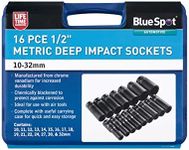 Blue Spot Tools 01550 16PCE 1/2" Metric Deep Impact Sockets (10-32mm)