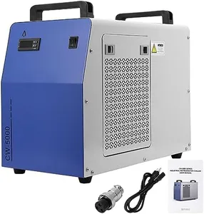 Garvee Industrial Water Chiller CW-5000, 7L 1.14HP 2.6gpm Thermolysis Type Water Cooling System for 40W 50W 60W 70W 80W 90W 100W CO2 Laser Engraving & Cutting Machines,Cools 3868 Btu/h, 110V