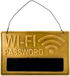 WiFi - Password Decorative Tin Sign - Can be Written On with Chalk - Café, Pub, Restaurant Decoration Notice Sign with Cord 30 x 20 cm