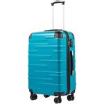 COOLIFE Hard Shell Suitcase with TSA Lock and 4 Spinner Wheels Lightweight Durable (Turquoise Green, S(56cm 38L))