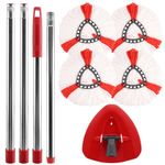 Vileda Triangle Spin Mop Combo Set - 4 Mop Heads / 1 Triangle Base / 148cm Handle