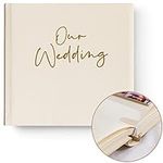 Your Perfect Day Wedding Photo Album - 50 Blank Pages Can Fit 200 Pictures - Includes 800 Adhesive Tabs - Scrapbook Your Ceremony (Gold & Cream)