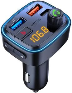 Transmetteur FM Bluetooth, Adaptateur Bluetooth Voiture, Allume Cigare Bluetooth 5.4 Émetteur Radio de Voiture PD 30W QC3.0+Type C, Appel Mains Libres, Lecteur de Musique MP3 Basse Support U Disk 64GB