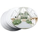 12 Packs Acrylic Mirror Centerpieces for Tables, Mirror Tray Candle Plate Tray for Candles, Wedding Table Centerpiece Decorations,Party Decor and Crafts,25 x 25 cm (Round-10)