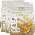 Care Free Kitchen Plain 3-Pack (8 oz. Bags) Rotini Keto Pasta Noodles, 20g High Protein, Low Carb 2g Net Carbs, 26g High Fiber