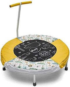 Plum Play Junior Jungle Bouncer Toddler Trampoline with Animal Sounds and Print - Rubber Feet for Indoor and Outdoor Use - Soft Grip Safety Handle - 18 Months to 3 Years