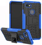 Glaslux Google Pixel 2 XL, Back Cover, Premium Real Hybrid Shockproof Bumper Defender Cover, Kickstand Hybrid Desk Stand Back Case Cover for Google Pixel 2 XL - Blue