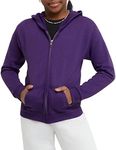 Hanes Big Girls' ComfortSoft EcoSmart Full-Zip Fleece Hoodie, Purple Thora, M