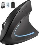 Ergonomic Mouse Wireless Bluetooth Rechargeable Vertical Wireless Mouse (BT5.1+2,4 GHz USB + USB C Adapter) Mode with 6 Buttons 3DPI, Comfortable Grip Optical Mouse for Laptop/PC/Tablet/Mac/Computer