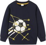 Bumeex Toddler Boy's Cotton Crewneck Sweatshirt 2-7T, Navy Football, 2 Years