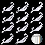 50 PCS Curtain Tack Hooks Plastic White, Curtain Rail Gliders Curtain Sliding Hooks for Track Window, Shower, Door