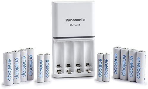 Panasonic K-KJ55MC84CZ eneloop Power Pack; 8AA, 4AAA, and Advanced Battery 3 Hour Quick Charger