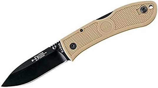 KA-BAR 4062CB, Dozier Folding Hunter, Coyote Brown, Black Clip, Straight Edge, Cream