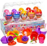 GirlZone Egg-Citing Squashy Delights, 10 Prefilled Easter Eggs with DIY Slime, Putty, Clay, Unicorn Squishy & Charm, Sensory Surprise Toys for Kids, Easter Gift for Boys and Girls