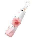 PRIME PICK Water-Resistant Umbrella with Flower Design – UV Protection, Windproof Technology, Durable Material for Men & Women, Ideal for All Weather Conditions, PINK