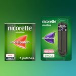 Nicorette Dual Support Bundle : Nicorette Invisi 25 mg Nicotine Patch 7 & QuickMist 1 mg/Spray Nicotine Mouthspray Cool Berry 150 Sprays (Quit Smoking and Stop Smoking Aid)