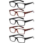 Norperwis Reading Glasses 5 Pack Quality Readers Spring Hinge Glasses for Reading for Men and Women (Black/Tortoise, 1.75, multiplier_x)