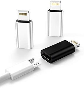 3-Pack,Micro USB to Lightning Adapter,Lightning Male to Microusb Female Adapter for Apple iPhone 5s 6 6s 7 8 Plus se2 x xr xs 11 12 Mini max pro Ipad Connector Converter Port