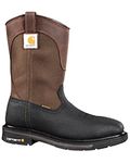 Carhartt Men's 11" Wellington Square Safety Toe Leather Work Boot CMP1258, Brown/Black, 14 M US