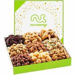 Gourmet Nut Gift Basket in White Box 9 Piece Assortment, Fathers Day Platter