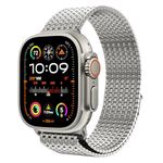 LULULOOK Milanese Watch Band For Apple Watch Ultra 49/45/44/42/41/40/38mm,Stainless Steel Mesh Loop Magnetic Clasp Metal Band for iWatch Ultra Series 9/8/7/6/SE/5/4/3/2/1 Women Men-Extended version(49mm, Titanium color)