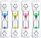 4 Pieces Kids Toothbrush Timer Smiley Tooth Brushing Sand Timer Set Kitchen Timer 2 Minute Sandglass Timer for Kids Games,Cooking, Classroom, Tooth Brushing Time