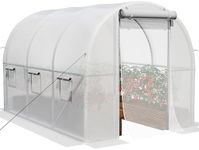 YITAHOME 10x6.5x6.5ft Greenhouses Large Walk-in Green House Heavy Duty Tunnel Green Houses Outdoor Portable Plant Gardening Upgraded Galvanized Steel Frame Zipper Doors 5 Crossbars Garden, White