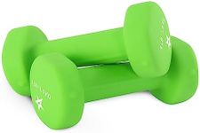 Yes4All Dumbbell Neoprene, poids et haltere, Weight set, hand weights for women, dumbbells pair, free weights (L. Green - 3lbs)